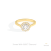 Round Cut Halo Engagement Lab Grown Diamond Ring in 14K Yellow Gold - Detail View
