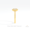 Round Cut Halo Engagement Lab Grown Diamond Ring in 18K Yellow Gold - Perspective View