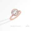 Round Cut Halo Engagement Lab Grown Diamond Ring - Alternative View