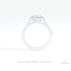 Round Cut Halo Engagement Lab Grown Diamond Ring in 10K Rose Gold - Angled View