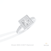 Round Cut Halo Engagement Lab Grown Diamond Ring in 14K Rose Gold - Profile View