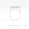 Round Cut Halo Engagement Lab Grown Diamond Ring in 18K White Gold - Close-up View