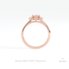 Round Cut Halo Engagement Lab Grown Diamond Ring in 10K Rose Gold - Angled View
