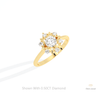 Round Cut Halo Engagement Lab Grown Diamond Ring in Platinum - Lifestyle View