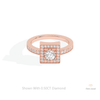 Round Cut Halo Engagement Lab Grown Diamond Ring in 18K Rose Gold - Ring on Hand View