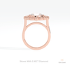 Round Cut Halo Engagement Lab Grown Diamond Ring in 10K Rose Gold - Angled View