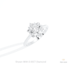 Round Cut Halo Engagement Lab Grown Diamond Ring in 14K Rose Gold - Profile View