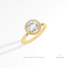 Round Cut Halo Engagement Lab Grown Diamond Ring in 10K Rose Gold - Angled View