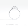 Round Cut Halo Engagement Lab Grown Diamond Ring in 18K White Gold - Close-up View