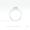 Round Cut Halo Engagement Lab Grown Diamond Ring in 18K White Gold - Close-up View
