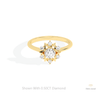 Round Cut Halo Engagement Lab Grown Diamond Ring in 18K Rose Gold - Ring on Hand View