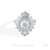 Round Cut Halo Starburst Lab Grown Diamond Ring in 10K White Gold - Front View