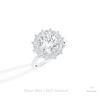 Round Cut Halo Starburst Lab Grown Diamond Ring in 14K Rose Gold - Profile View