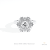 Round Cut Halo Starburst Lab Grown Diamond Ring in 14K Yellow Gold - Detail View