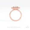 Round Cut Halo Starburst Lab Grown Diamond Ring in 10K Rose Gold - Angled View