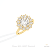 Round Cut Halo Starburst Lab Grown Diamond Ring in Platinum - Lifestyle View