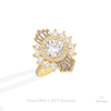 Round Cut Halo Starburst Lab Grown Diamond Ring in 14K Rose Gold - Profile View