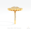 Round Cut Halo Starburst Lab Grown Diamond Ring in 18K Yellow Gold - Perspective View