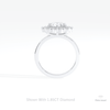 Round Cut Halo Starburst Lab Grown Diamond Ring in 18K White Gold - Close-up View