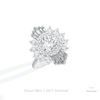 Round Cut Halo Starburst Lab Grown Diamond Ring in 10K Yellow Gold - Side View