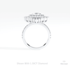 Round Cut Halo Starburst Lab Grown Diamond Ring in 10K Rose Gold - Angled View