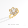 Round Cut Halo Starburst Lab Grown Diamond Ring in Platinum - Lifestyle View