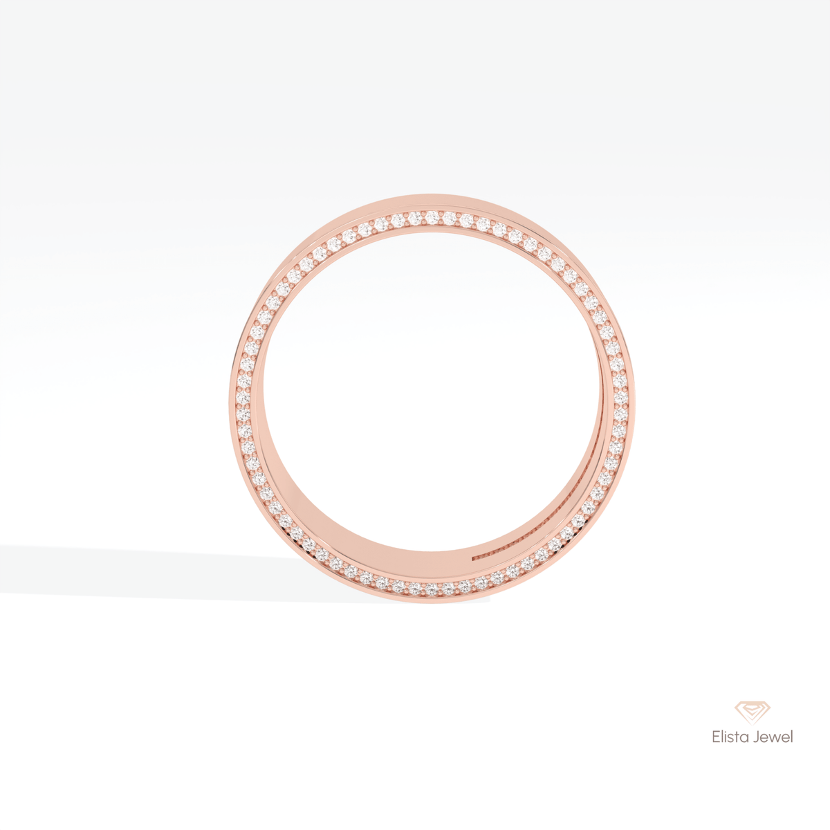 Round Cut Hidden Diamond Wedding Band - Alternative View