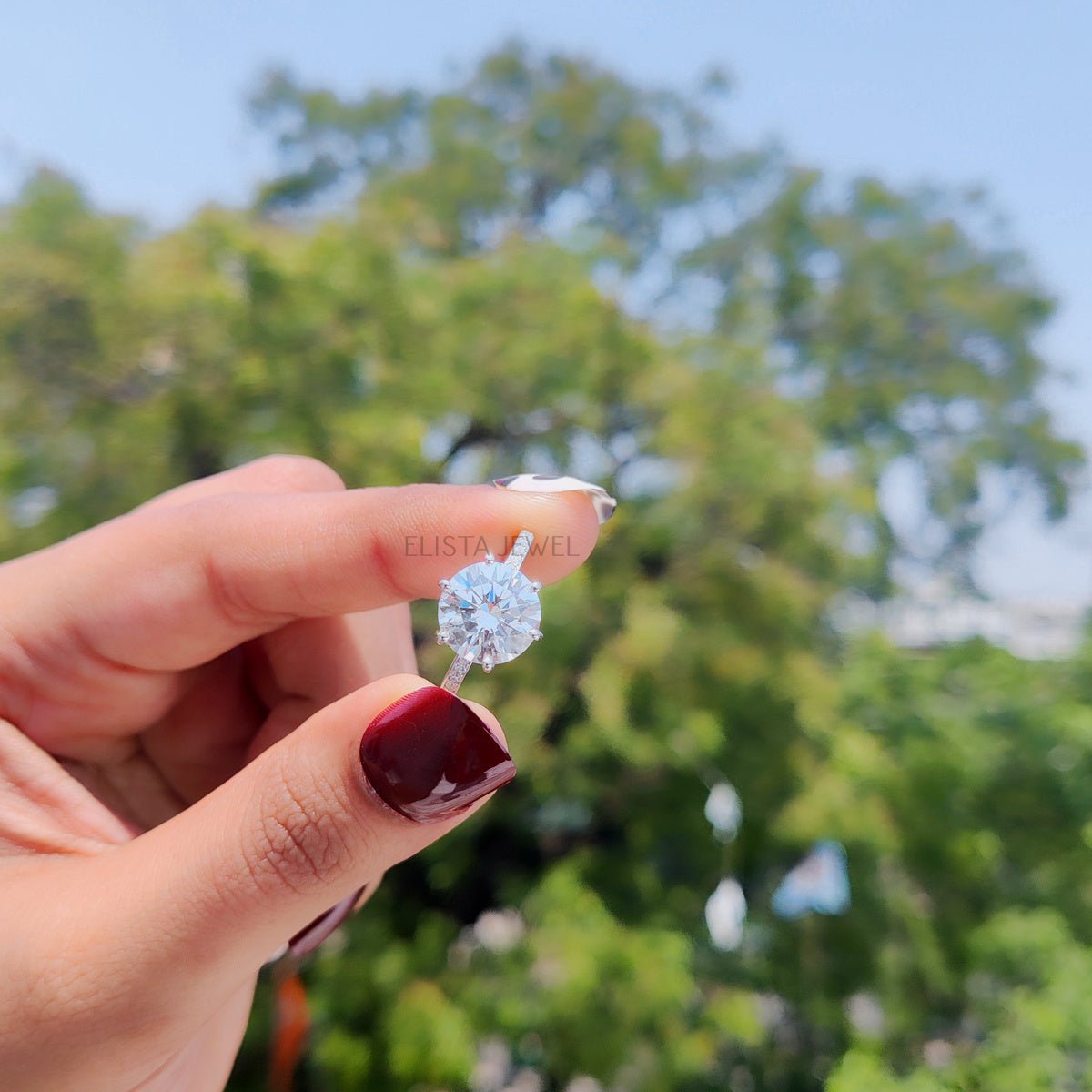 Round Cut Hidden Halo Engagement Lab Grown Diamond Ring - Additional View