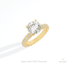 Round Cut Hidden Halo Engagement Lab Grown Diamond Ring in Platinum - Lifestyle View