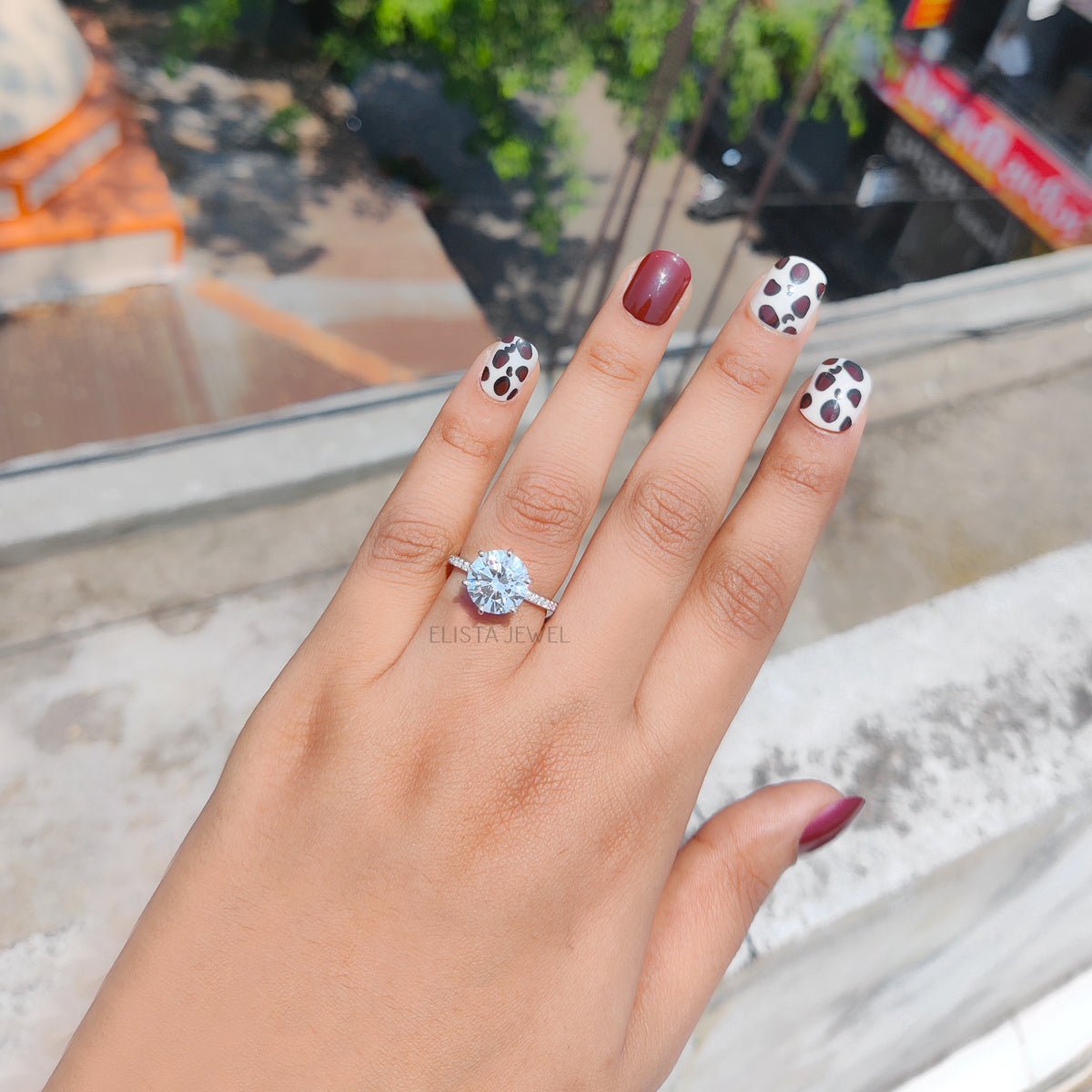 Round Cut Hidden Halo Engagement Lab Grown Diamond Ring - Alternative View