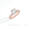 Round Cut Hidden Halo Engagement Lab Grown Diamond Ring in 10K Rose Gold - Angled View