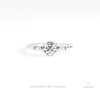 Round Cut Hidden Halo Three Stone Lab Grown Diamond Ring in 14K Yellow Gold - Detail View