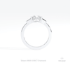 Round Cut Hidden Halo Three Stone Lab Grown Diamond Ring in 18K White Gold - Close-up View