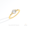 Round Cut Hidden Halo Three Stone Lab Grown Diamond Ring in Platinum - Lifestyle View