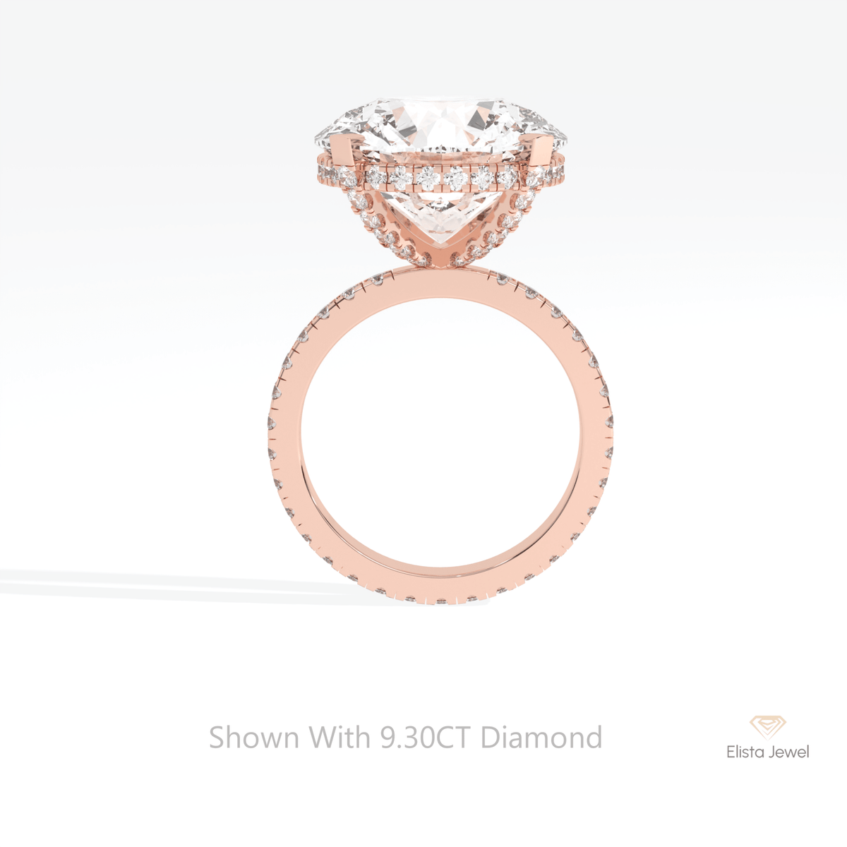 Round Cut Hidden Halo Wedding Lab Grown Diamond Ring - Alternative View