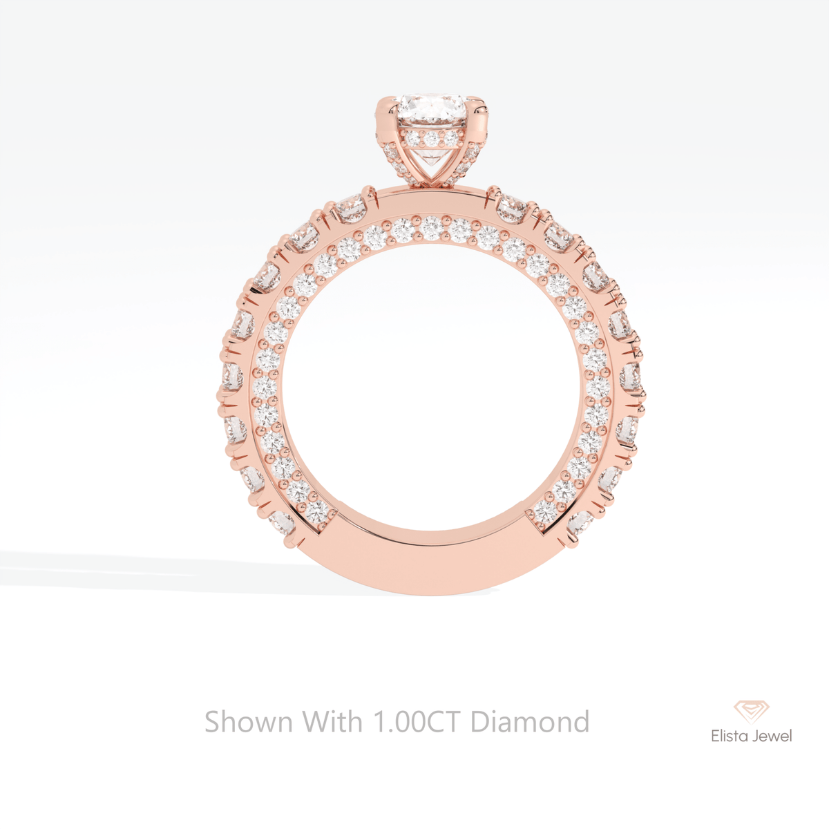 Round Cut Hidden Halo Wedding Lab Grown Diamond Ring - Alternative View