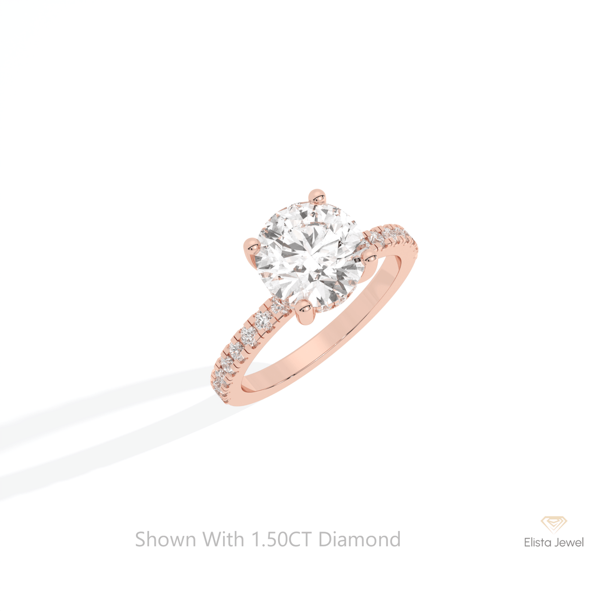 Round Cut Hidden Halo Wedding Lab Grown Diamond Ring in Platinum - Lifestyle View