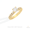 Round Cut Hidden Halo Wedding Lab Grown Diamond Ring in 10K Yellow Gold - Side View