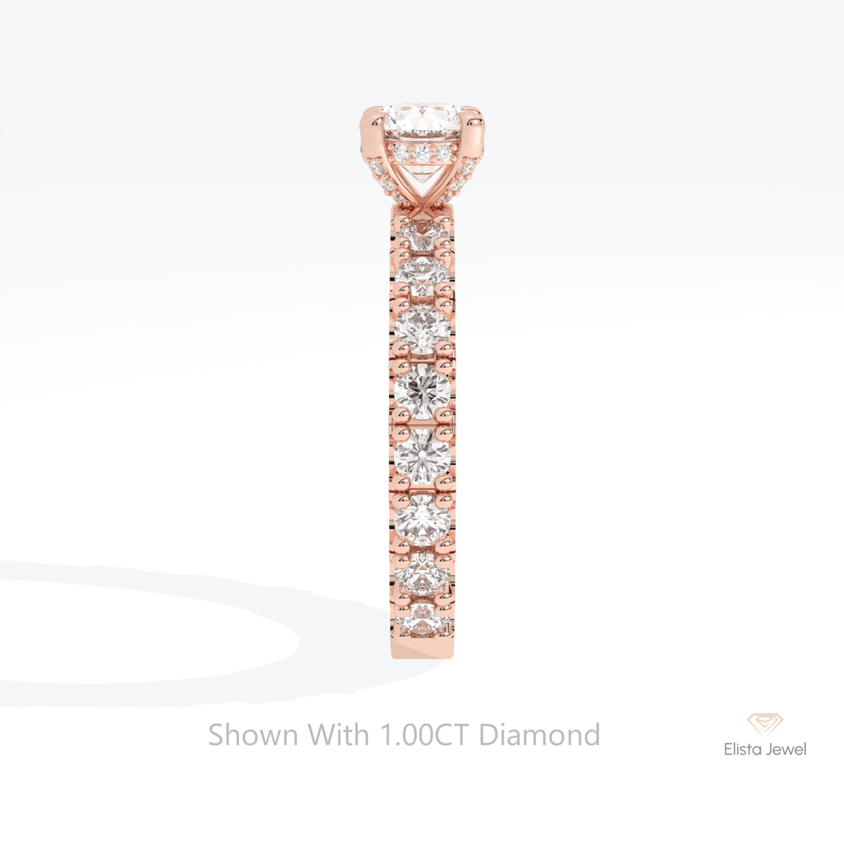 Round Cut Hidden Halo Wedding Lab Grown Diamond Ring - Additional View