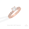 Round Cut Hidden Halo Wedding Lab Grown Diamond Ring in 18K Rose Gold - Ring on Hand View