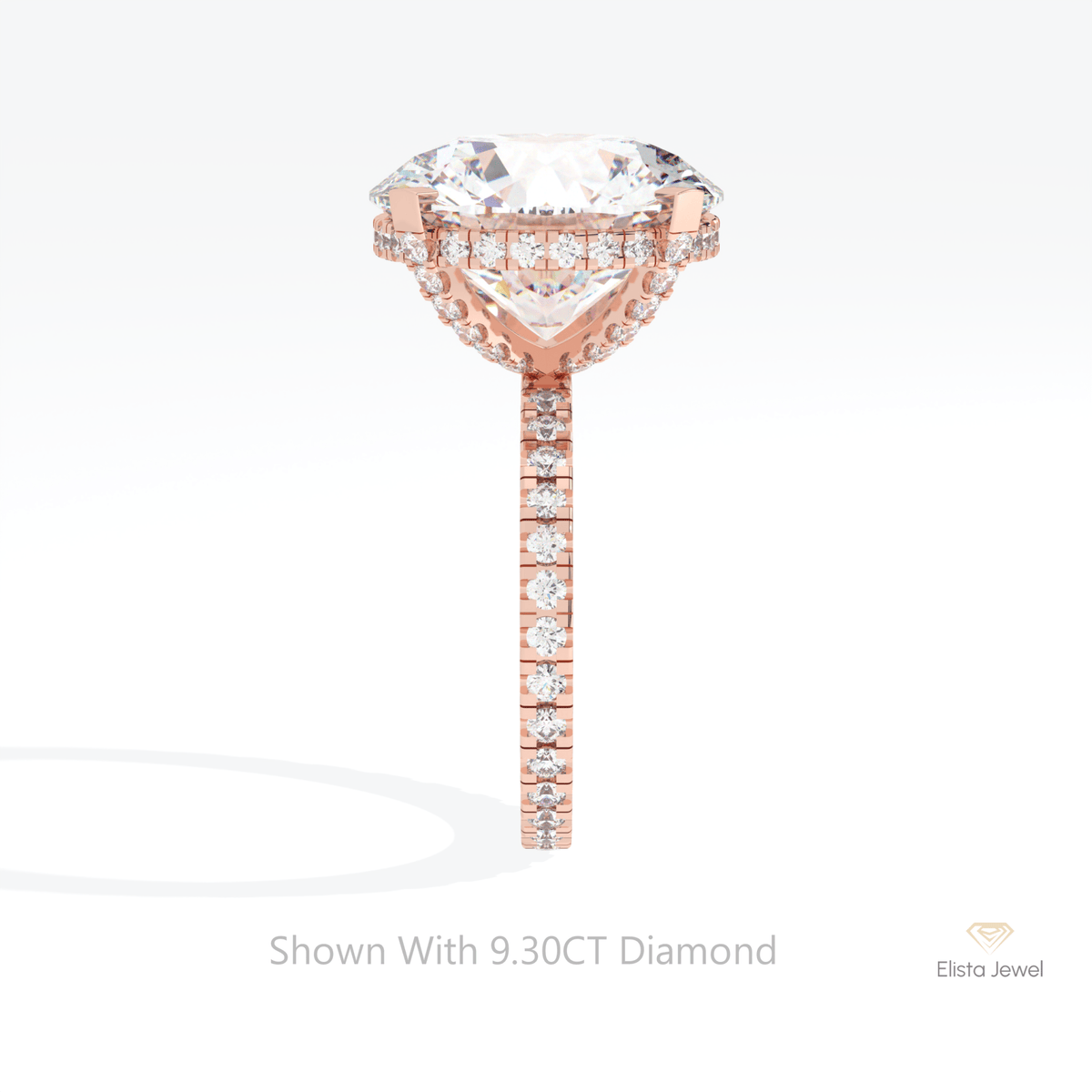 Round Cut Hidden Halo Wedding Lab Grown Diamond Ring - Additional View