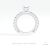 Round Cut Hidden Halo Wedding Lab Grown Diamond Ring in 18K White Gold - Close-up View