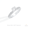 Round Cut Hidden Halo Wedding Lab Grown Diamond Ring in 14K Rose Gold - Profile View