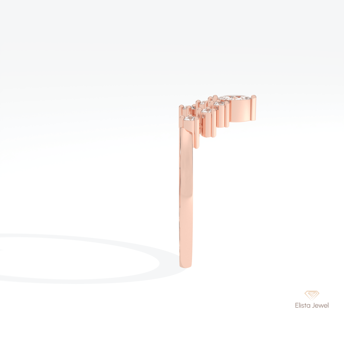 Round Cut & Marquise Cut Curve Lab Grown Diamond Band - Additional View
