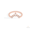 Round Cut & Marquise Cut Curve Lab Grown Diamond Band in 18K Rose Gold - Ring on Hand View
