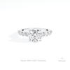 Round Cut Solitaire Accent Lab Grown Diamond Ring in 10K White Gold - Front View