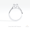 Round Cut Solitaire Engagement Lab Grown Diamond Ring in 18K White Gold - Close-up View