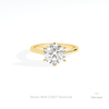 Round Cut Solitaire Engagement Lab Grown Diamond Ring in 14K Yellow Gold - Detail View