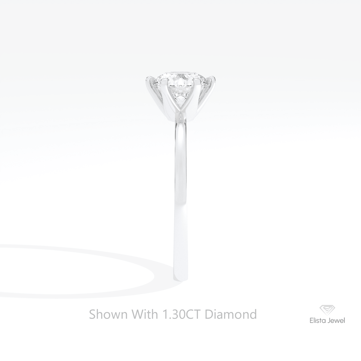 Round Cut Solitaire Engagement Lab Grown Diamond Ring in 18K Yellow Gold - Perspective View