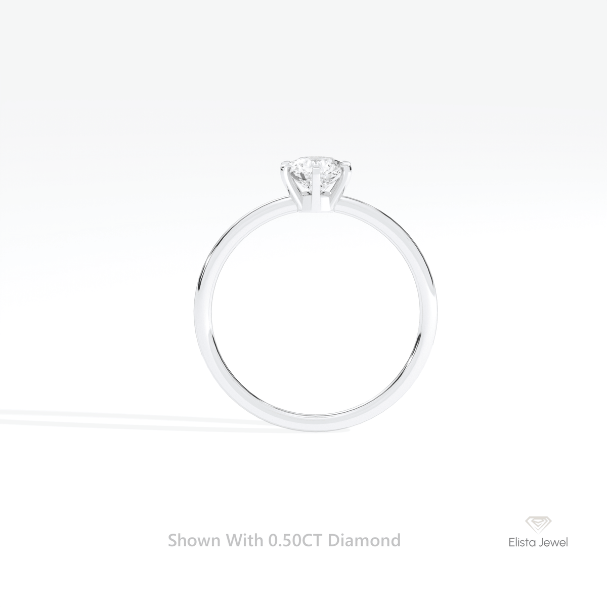 Round Cut Solitaire Engagement Lab Grown Diamond Ring - Alternative View